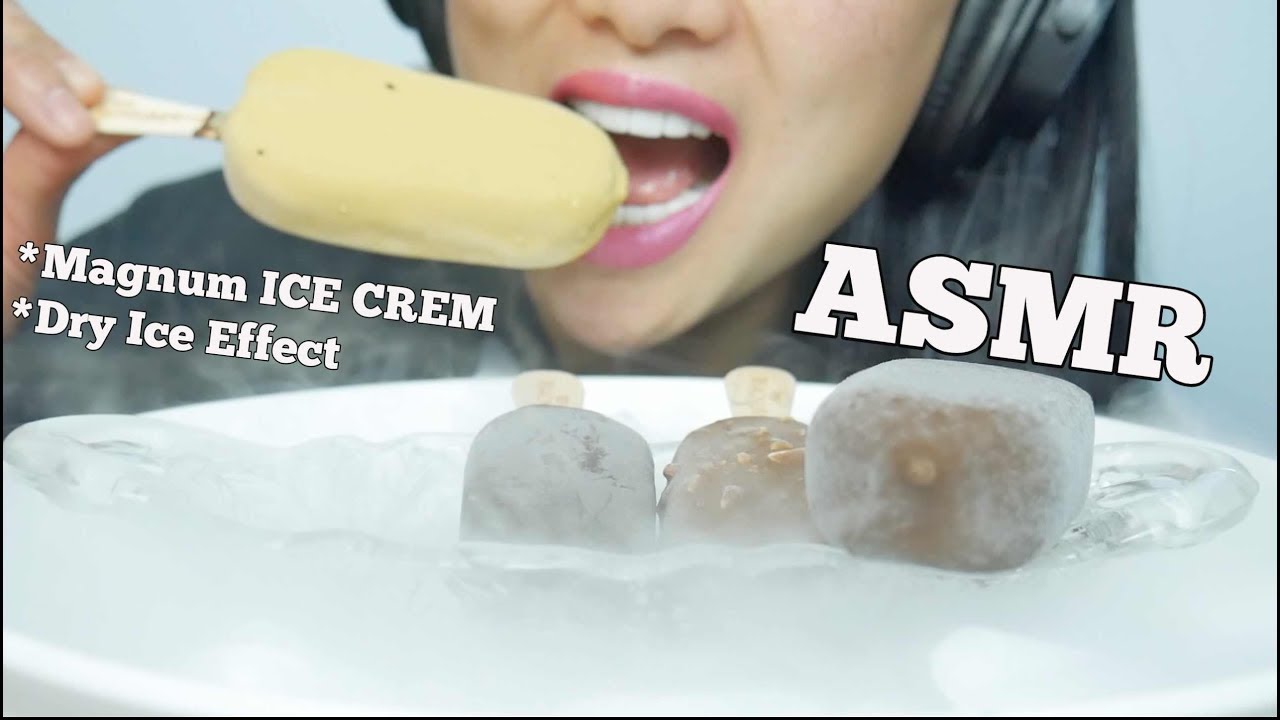 ASMR Magnum Ice Cream + Dry Ice (EATING SOUNDS) No Talking | SAS-ASMR