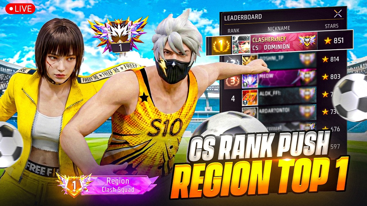 CS Rank New Season Push To Region Top 1 🚀⚽ New Football Event 😍 | Free Fire Live