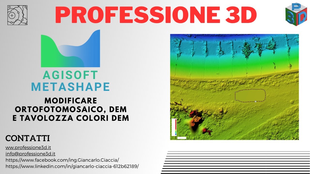 Modificare Ortofotomosaico e DEM e la Tavolozza Colori del DEM in Agisoft Metashape