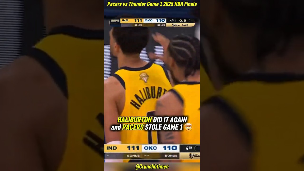Haliburton Game Winner! 🧊 | Pacers Stun Thunder in 2025 NBA Finals Game 1 #nbafinals #nbashorts