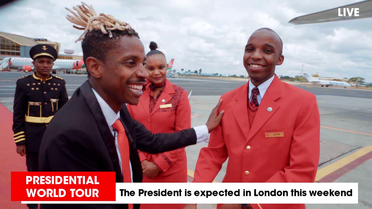 Eric Omondi Presidential Motorcade To Jkia For London