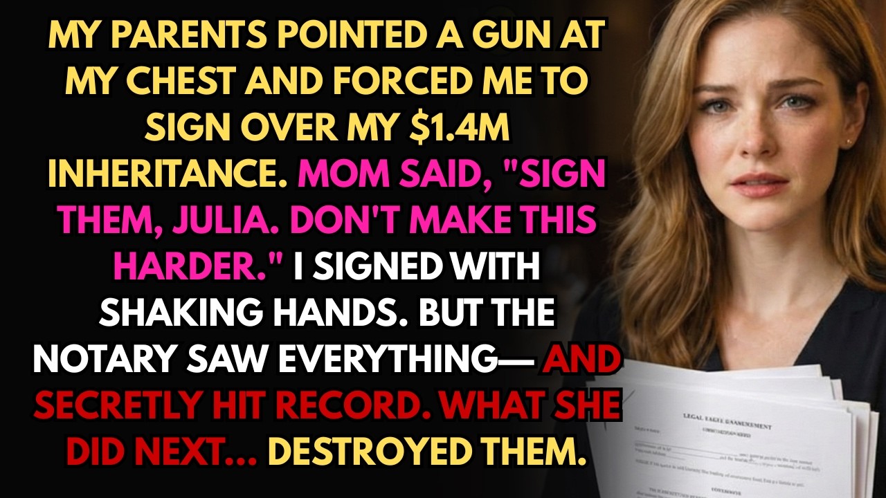 My Parents Made Me Sign Over My Inheritance At Gunpoint—What The Notary Did Next Destroyed Them
