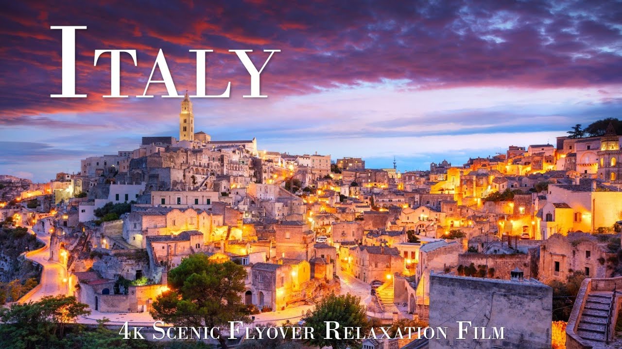 Matera in 4k - Scenic Flyover | After Sunset Chillout Music