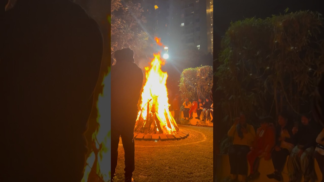 Lohri da dhol te dhoom | Indian harvest festival 2024 Bon fire 🔥 #lohricelebrations #makarsankranti