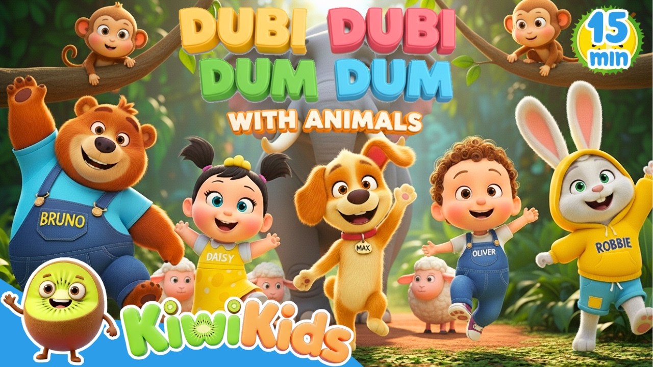 Dubi Dubi Dum Dum with Animals & More Kids Rhymes | Wheels on the Bus #dudidudidamdam