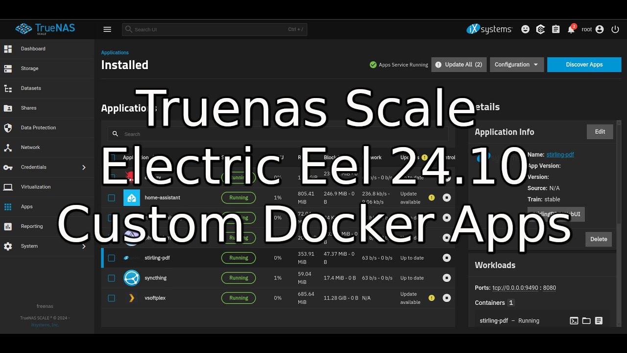 TrueNAS Scale Electric Eel | Пользовательские приложения Docker