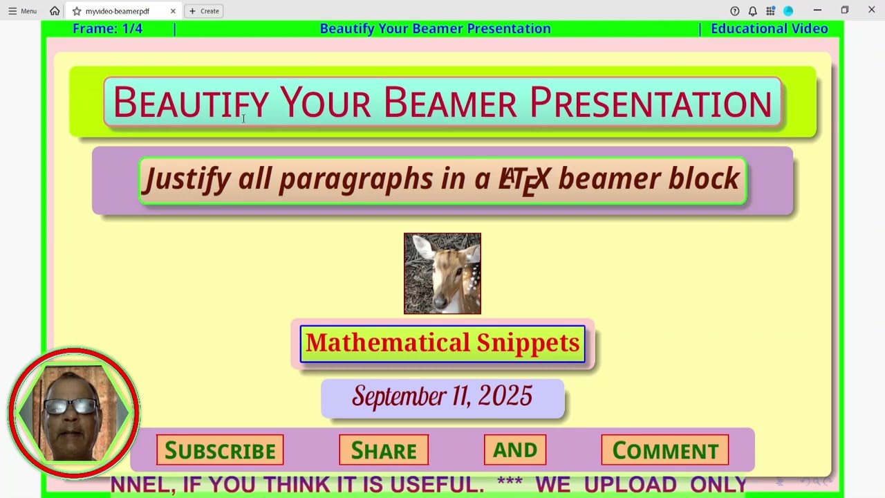Beautify your Latex Beamer Presentation by justifying the paragraphs.