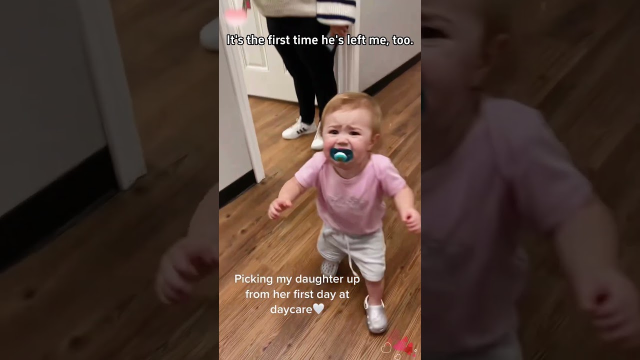 Picking up baby from their first day of daycare #baby #babyvideos #cutebaby #babylove #funnymoments