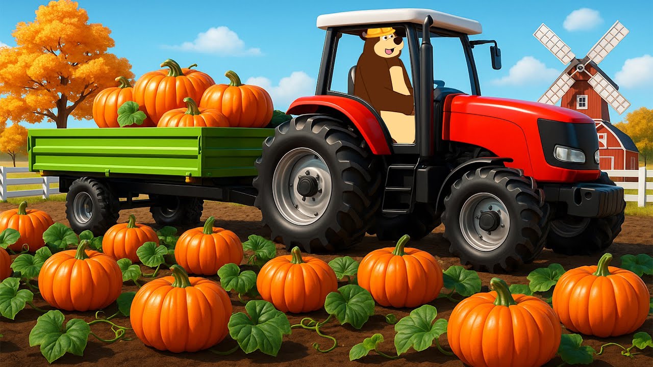 Farm Life Day 🚜🎃 | Pumpkin Planting, Unique Pumpkins & Harvesting | Real Farm Animation
