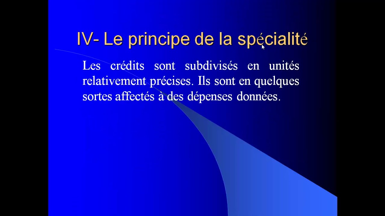 Pr. Abderrahmane HADDAD  - EG4 : Finances publiques - Partie 2 : Principes budgétaires - suite