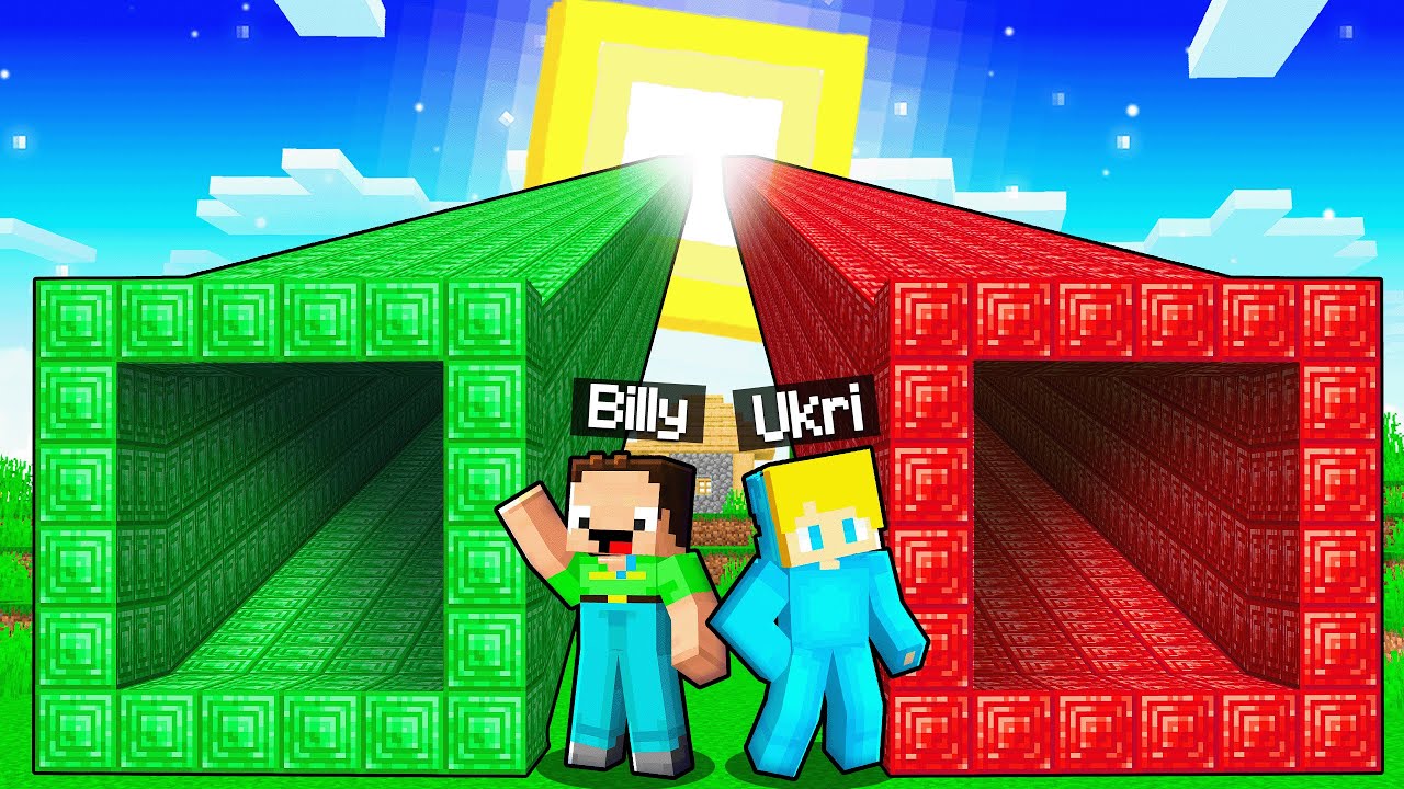 Ukri und Billy: Smaragd vs Rubin TUNNEL ZUR SONNE Battle in Minecraft!