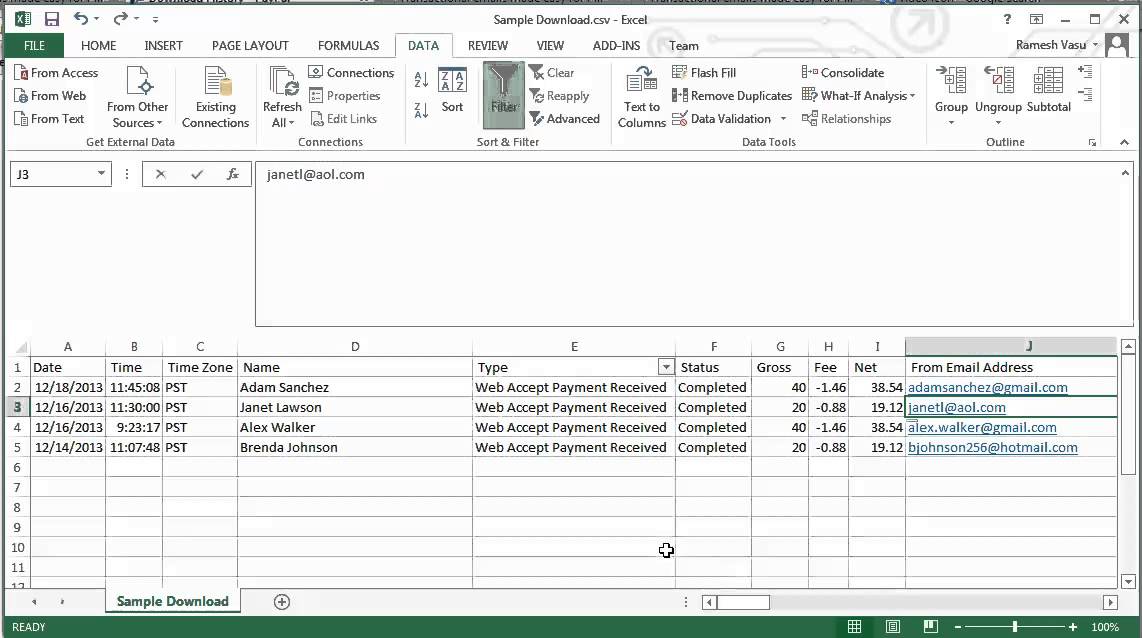 How to import PayPal transaction history into simplyFYI