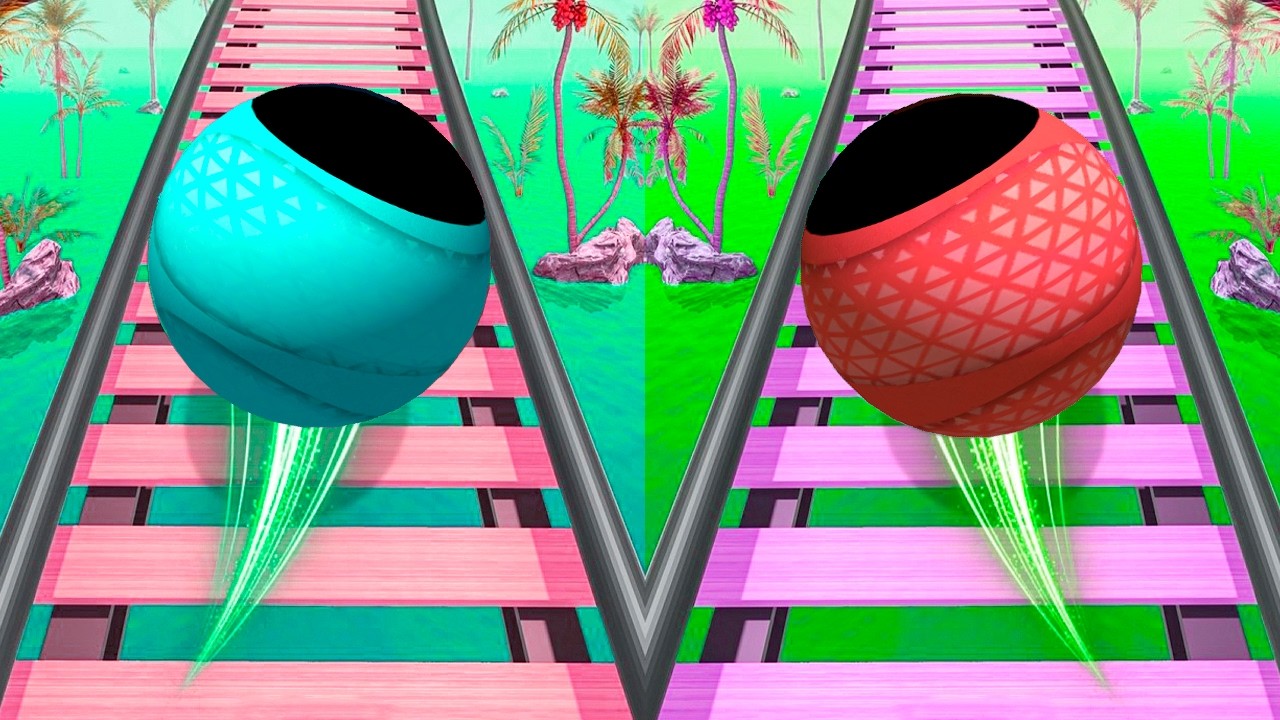Normal Levels Rolling Ball vs Reverse Levels Rolling Ball! Super Sky Rolling Ball Race 1291