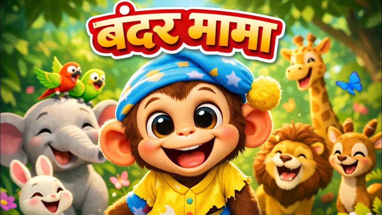 बंदर मामा पहन पजामा | Funny Jungle Kids Rhyme | Hindi Nursery Rhymes