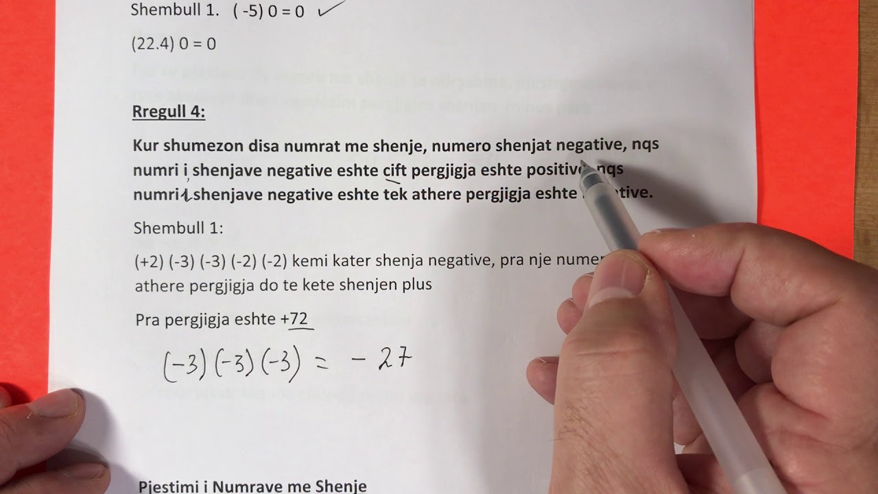 Shumezimi dhe Pjestimi i Numrave me Shenje (+/-)