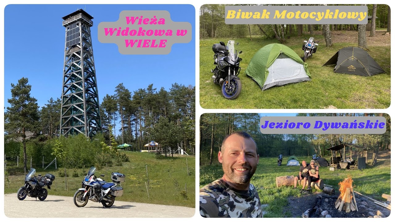Wiosenny Biwak Motocyklowy - pod Namioty - Ogromna Wieża Widokowa w Przytarni - Wiele :) Tracer 7