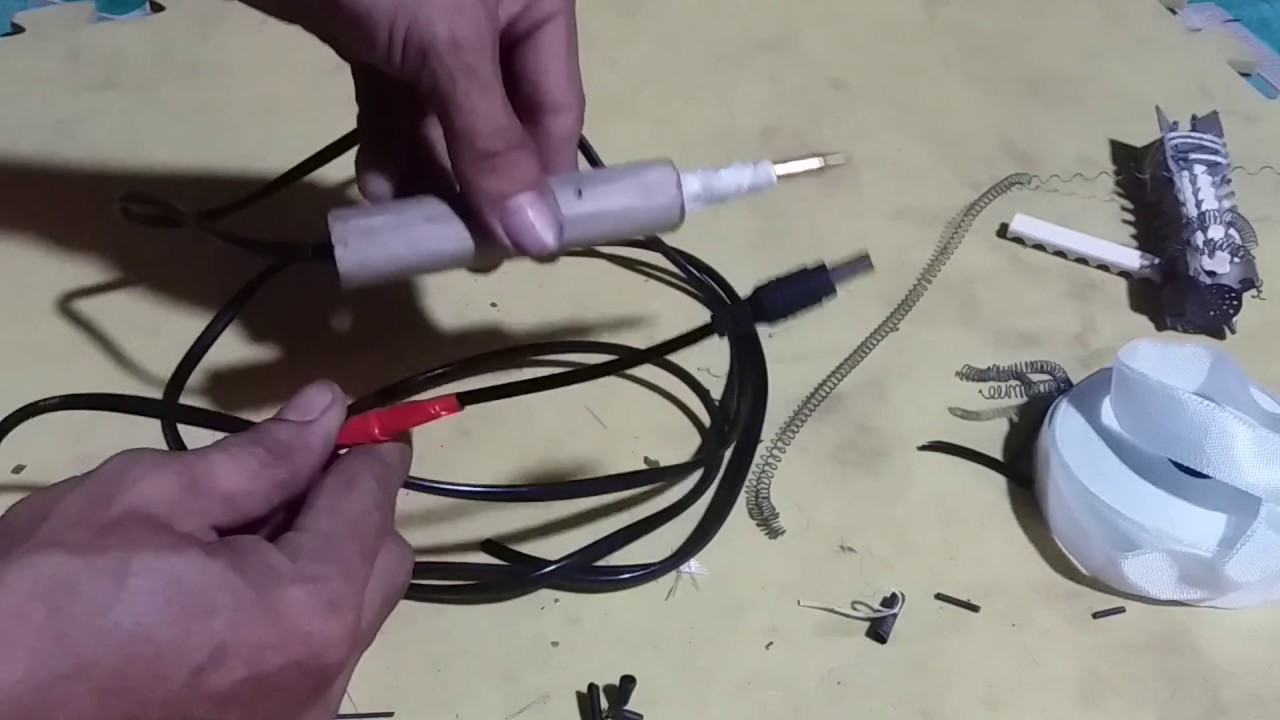Chế mỏ hàn 12v từ ruột máy sấy tóc  Processing soldering 12V from gut of hair dry(kênh sáng tạo Đ&C)