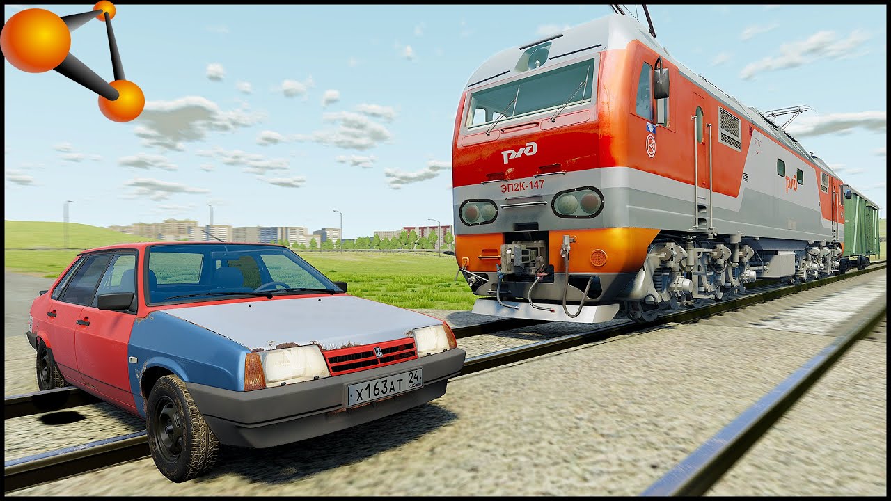 Выехал ПОД ПОЕЗД! Жесткий КРАШ-ТЕСТ! - BeamNg Drive