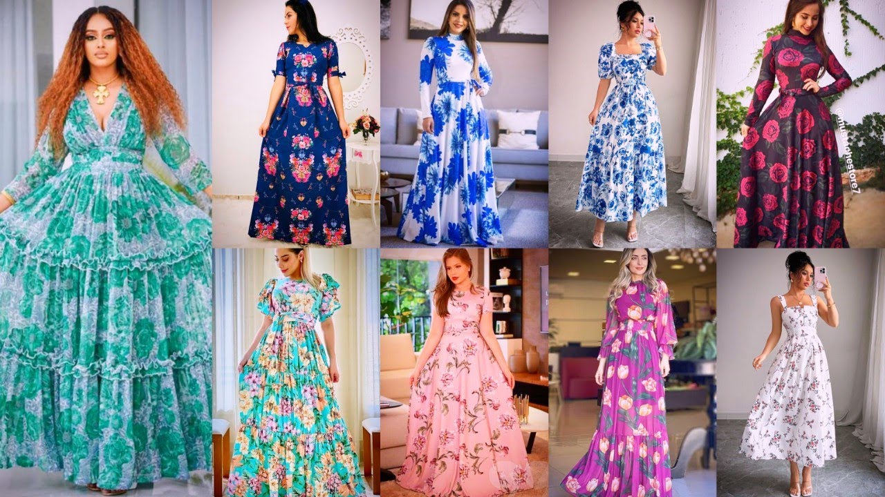 100 Elegant and Beautiful A Line Floral Printed Long Dresses | Maxi Dresses | Summer Floral Dresses