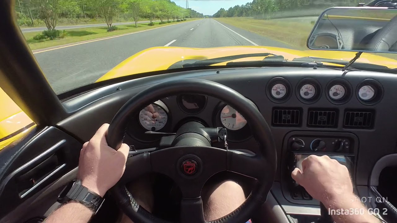 1995 Dodge Viper RT10, POV driving exhaust video, cat delete, 1 gen