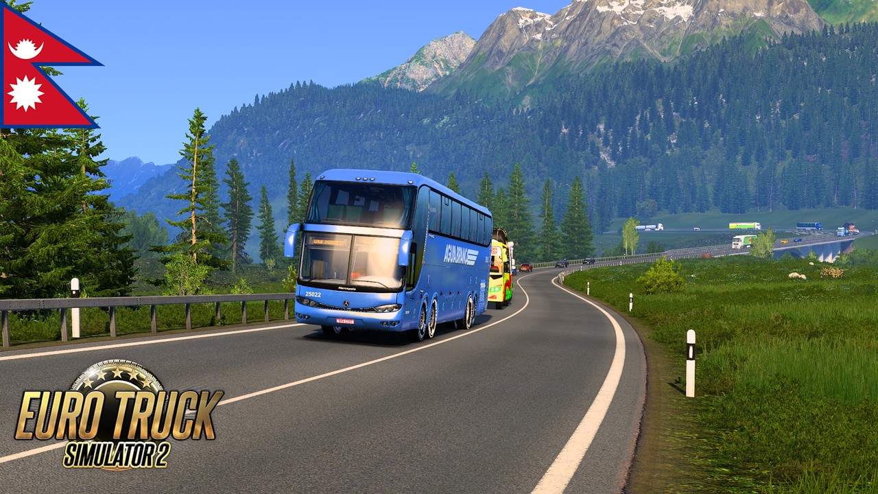 MERCEDES MARCOPOLO BUS RIDING ACROSS SWITZERLAND II MAOUNTAIN II EURO TRUCK SIMULATOR 2 II EP-103