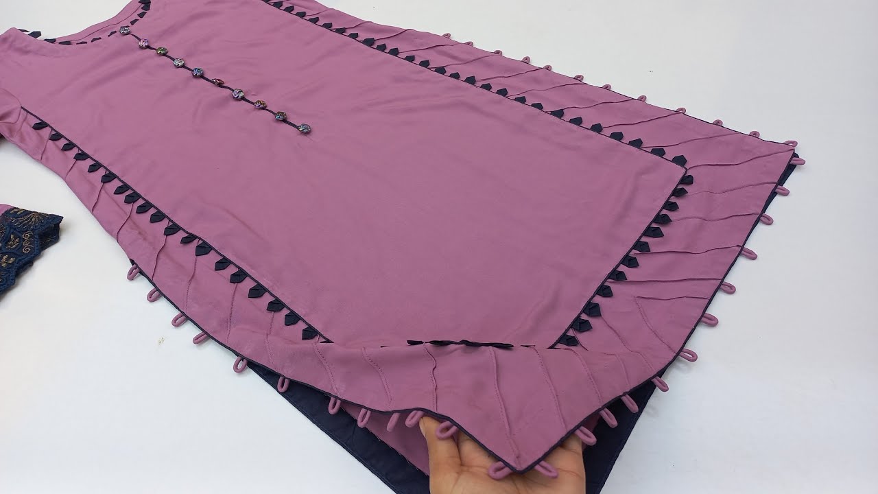 Most attractive pintex kameez Chak side design making/vibrant Front Chalk Daman design with pintex