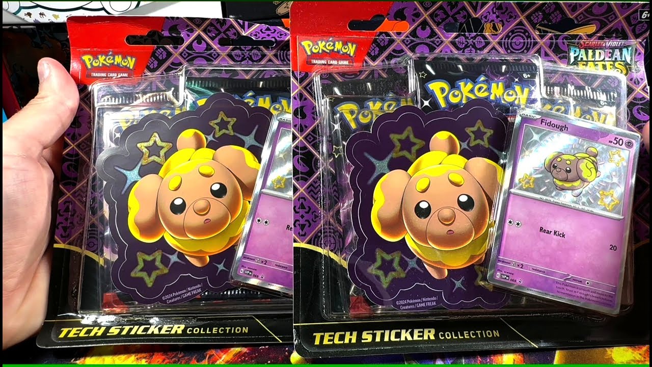 BUBBLE MEW HUNT!!! Paldean Fates Shiny Fidough Tech Sticker Collection Opening!