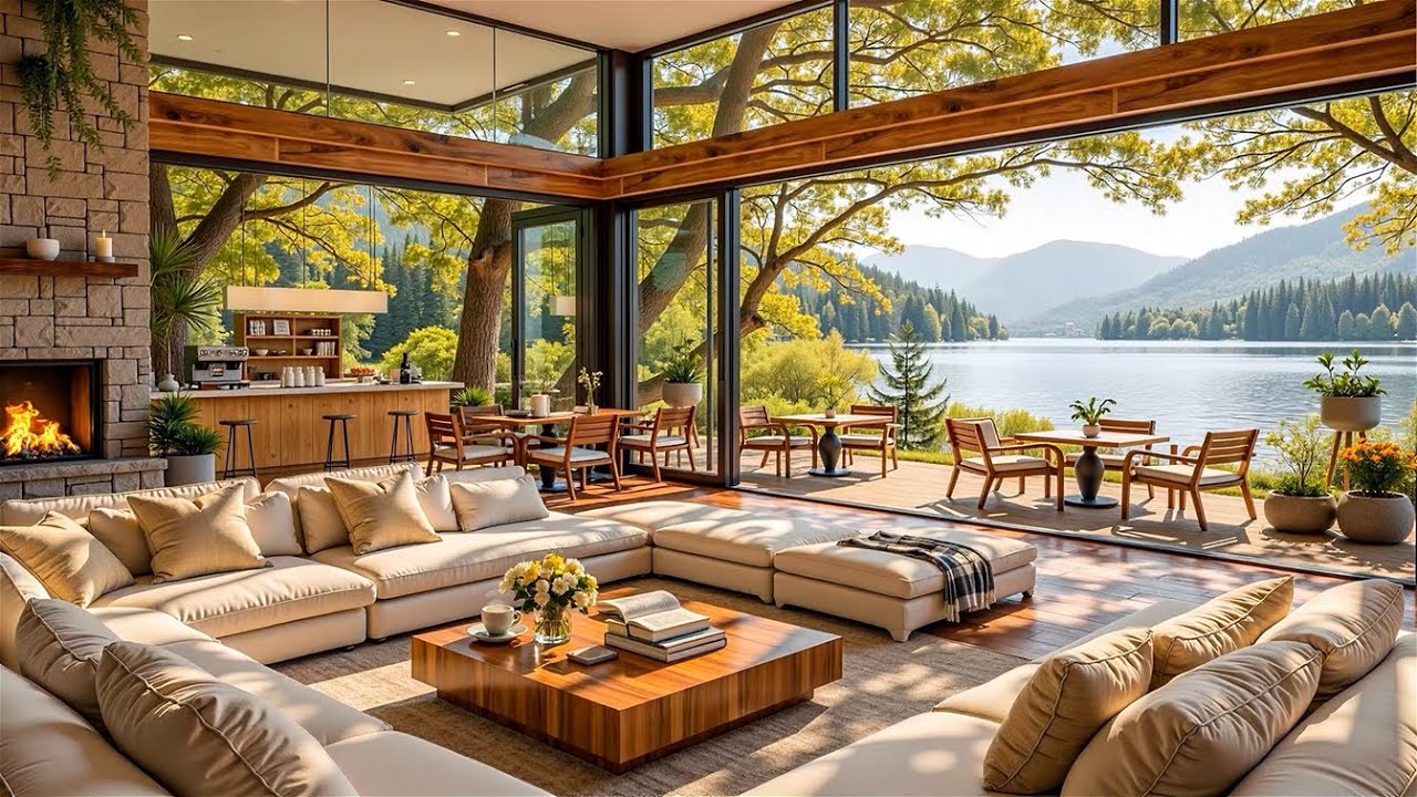 A Calm Morning Inside a Lakeview Coffee Shop ☀️☕🌿Smooth Jazz, Soft Sunshine and Gentle Focus