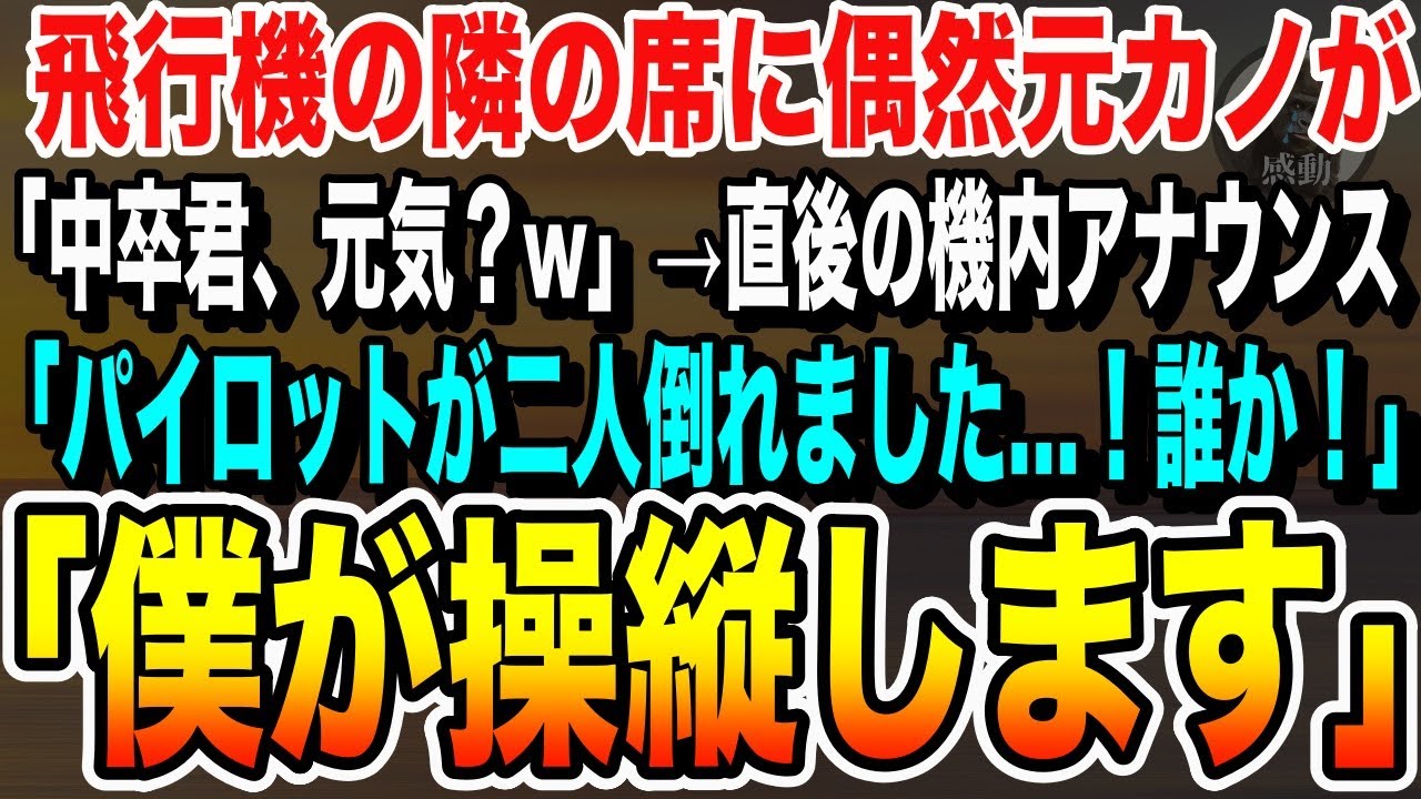 【感動する話】俺を振り玉の輿結婚した元カノと飛行機で偶然隣の席に。「中卒君、元気？w」その後、機内でパイロットが2人とも倒れたとのアナウンスがあり、俺が名乗りに出ると…【いい泣ける朗読】