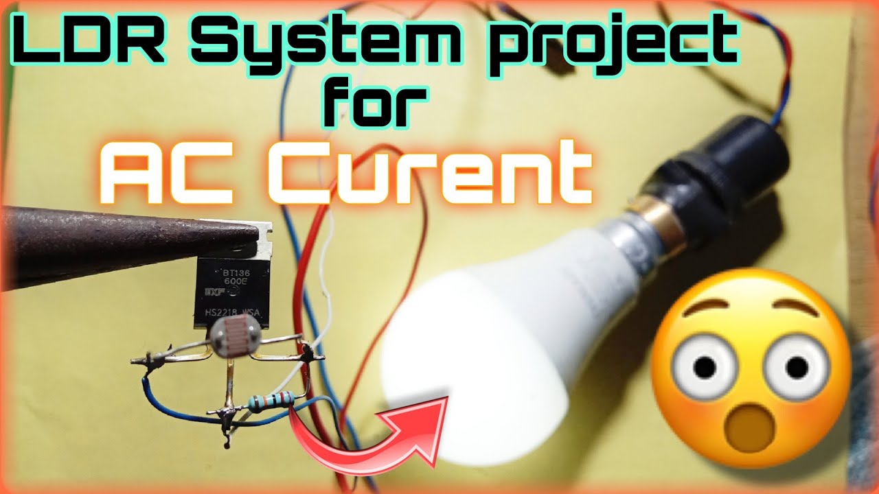 LDR project for AC current, LDR System BT136 triak project
