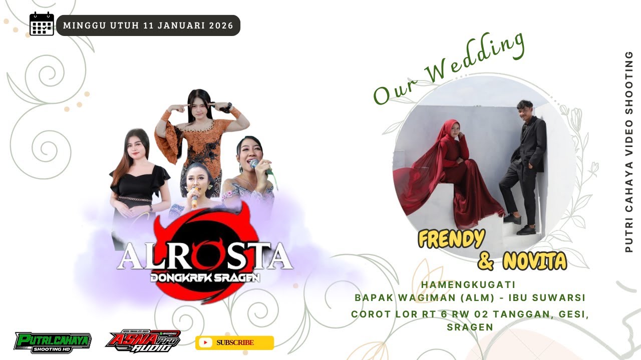 Live  ALROSTA | Frendy &  Novita  | ASNA  AUDIO | PUTRI CAHAYA HD | Corot 11 Januari 2025