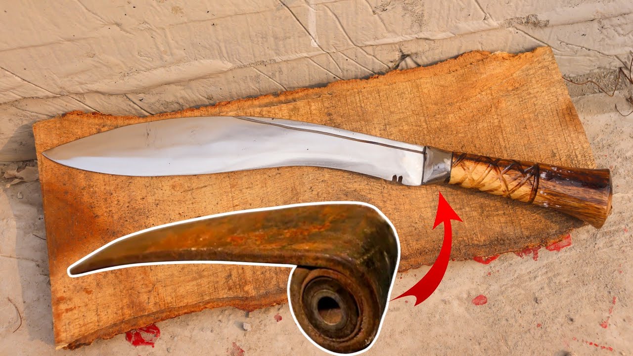 Knife Making - Making Amazing Sharp Nepali Khukri From Spring Steel | Gorkha Khukuri | smithingskill