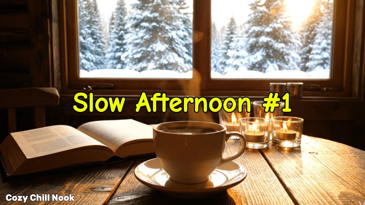 Candlelight Coffee Stillness | Cozy Cabin for Reading & Relaxation