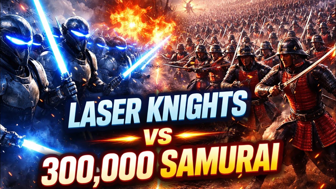 100,000 LASER KNIGHTS vs 300,000 SAMURAI | Ultimate Epic Battle Simulator 2