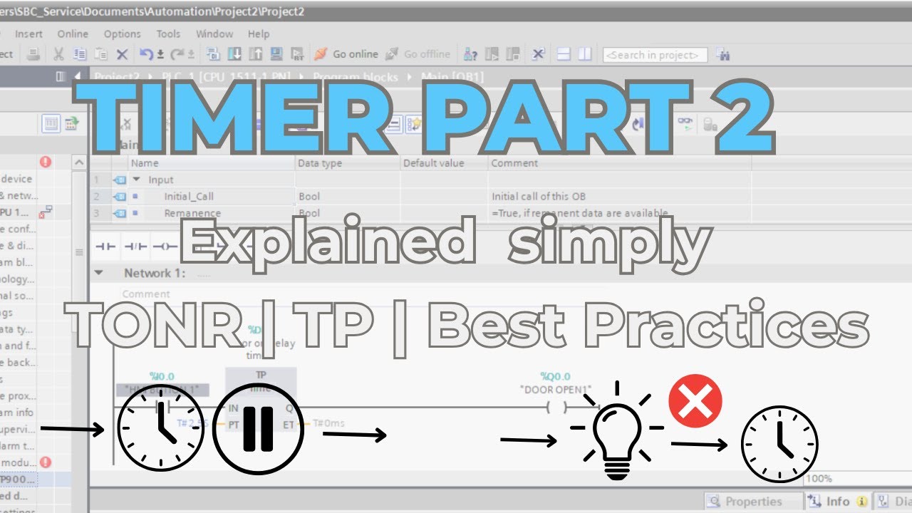 How to Use Timers in TIA Portal (TON, TOF, TP) | PLC Programming Guide