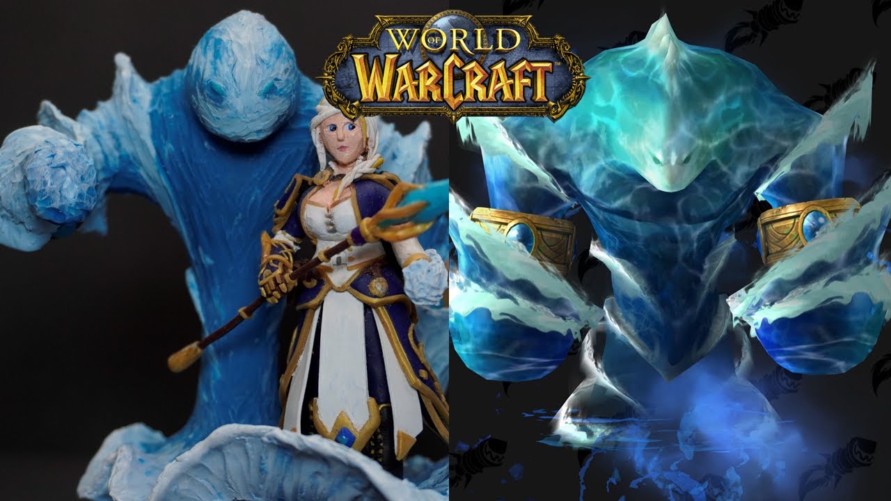 How to make a Jaina Proudmoore's Water Elemental Sculpture from Warcraft with Polymer Clay #warcraft