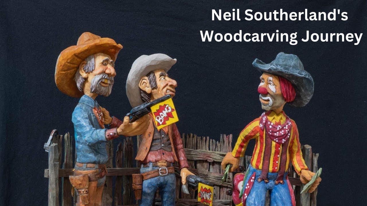 Woodcarving Fun Rodeo Clowns and Caricatures using a Modified Bandsaw with Neil Southerland