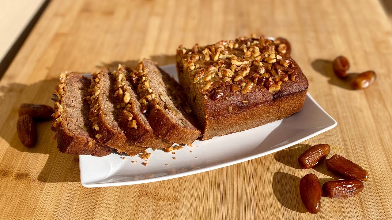 TORTA di DATTERI alle NOCI fatta in casa 🍰senza zucchero, senza uova e senza latticini #DATEBREAD