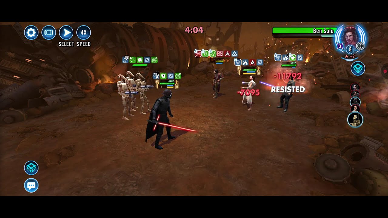 [3v3] SLKR/Hux/B1 (wordy attacker) misplay fails vs. Rey/Ben/Ezra (wordy attacker): beware the ult!
