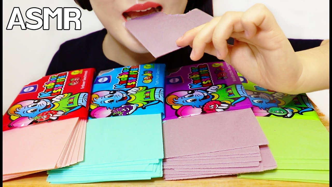 ASMR EDIBLE PAPER 먹는 색종이 리얼사운드 먹방 (CRUNCHY EATING SOUNDS) NO TALKING MUKBANG