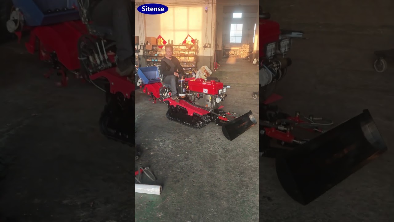 Sitense Mini Crawler Tractor Rotary Tiller with Factory Price #rotarytiller #tractor #minitractor