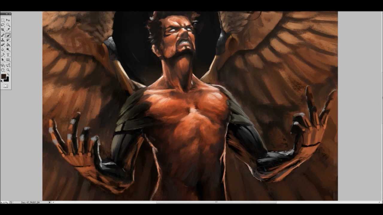 Timelapse Digital Painting - Icarus (Deus Ex HR)