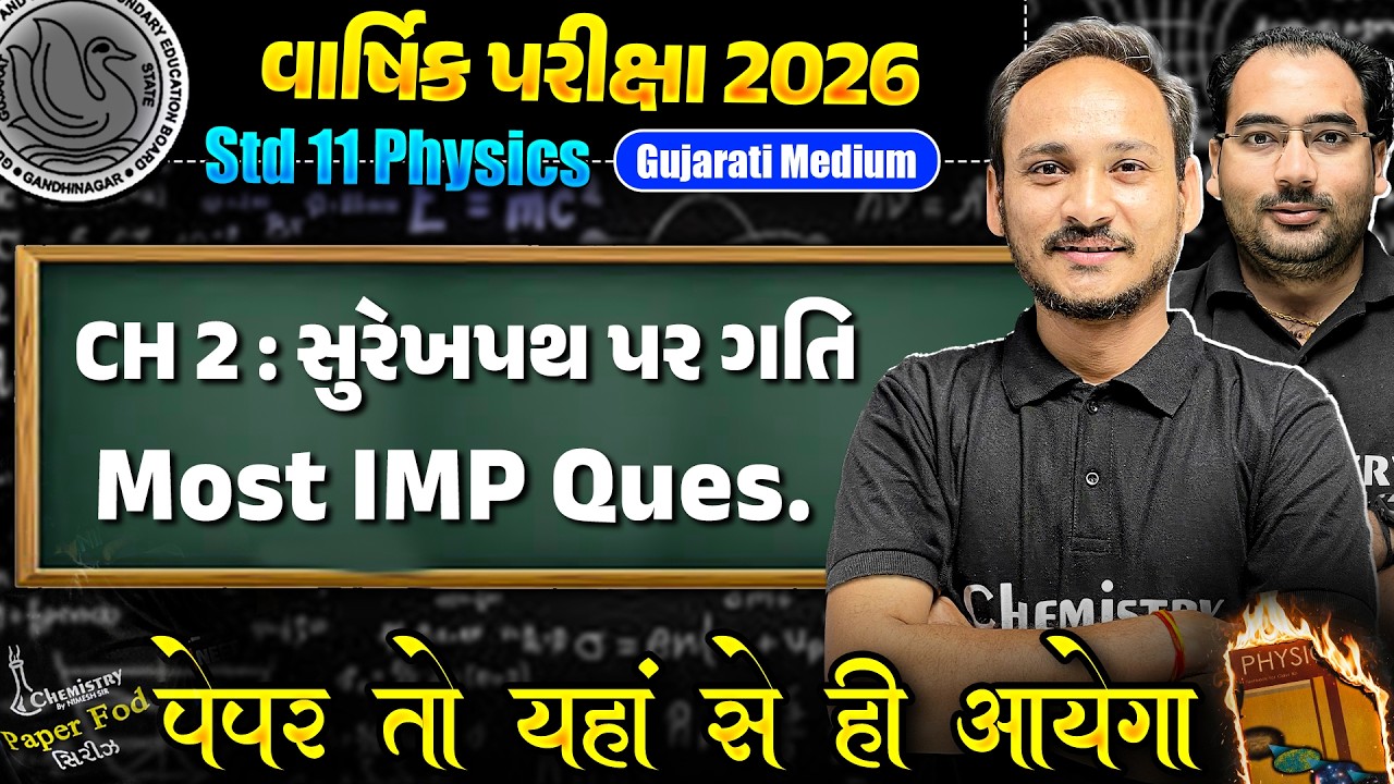 STD 11 PHYSICS Chapter 2 Most Important Questions with Answers | SCHOOL EXAM IMP | NIMESHSIR