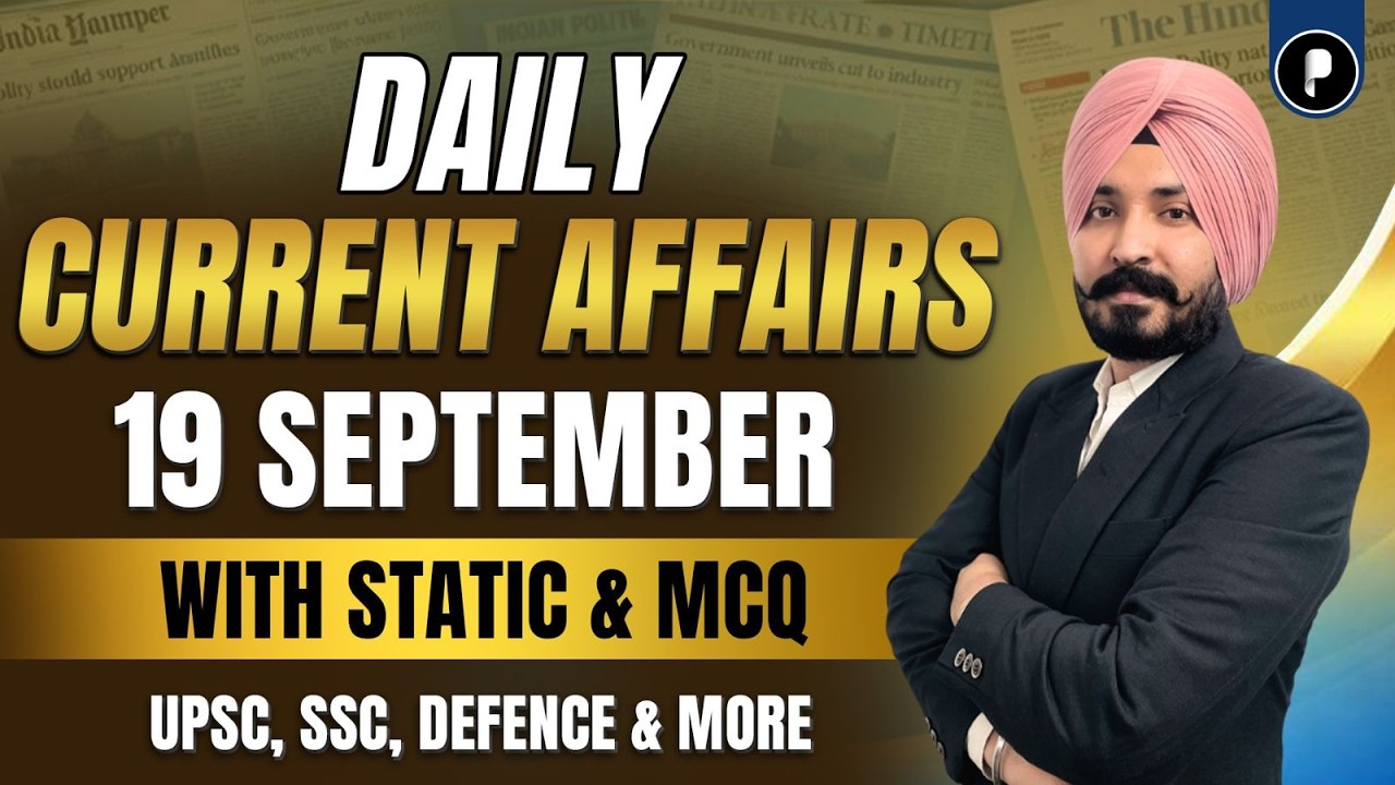 19 September Current Affairs 2026 | Daily Current Affairs | Current Affairs Today