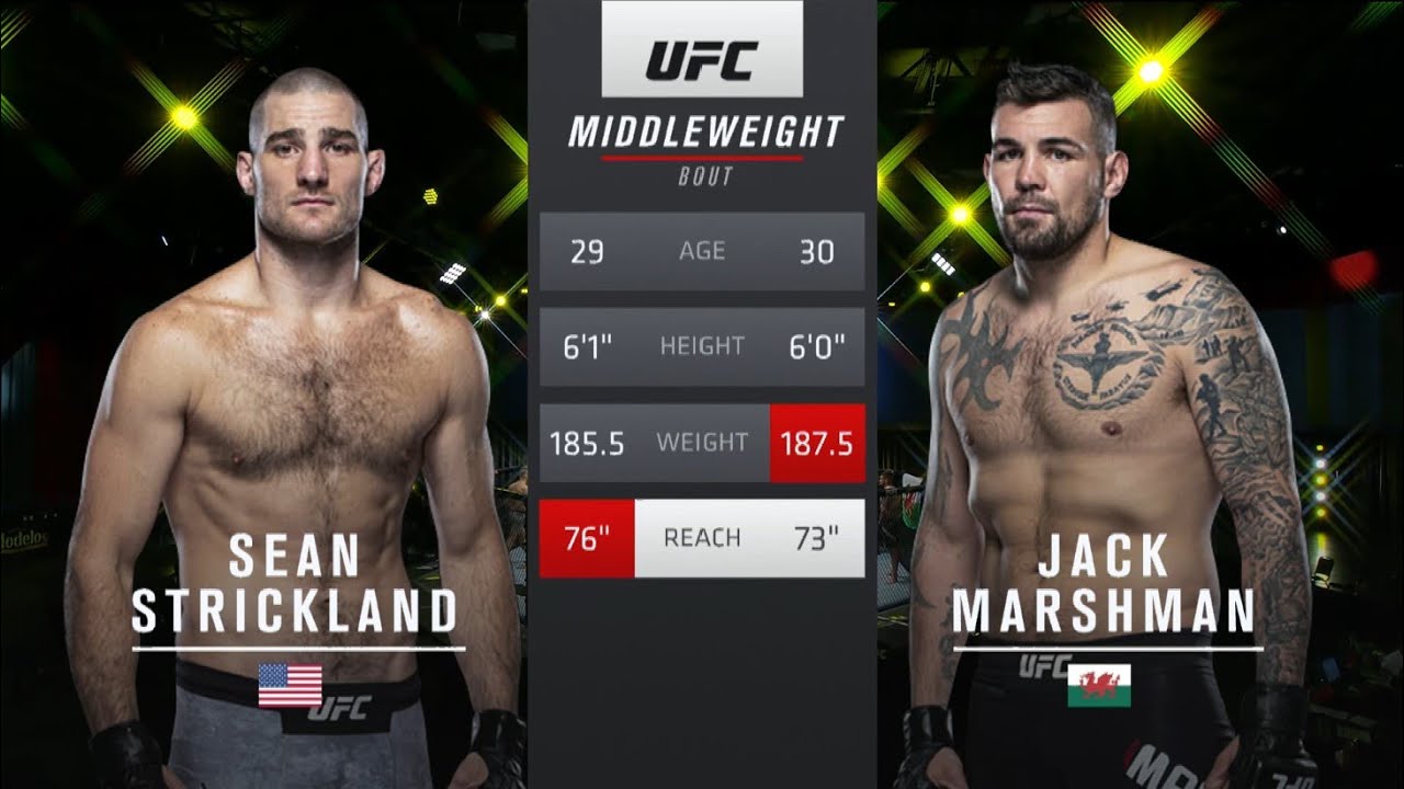 Sean Strickland vs Jack Marshman Full Fight Full HD