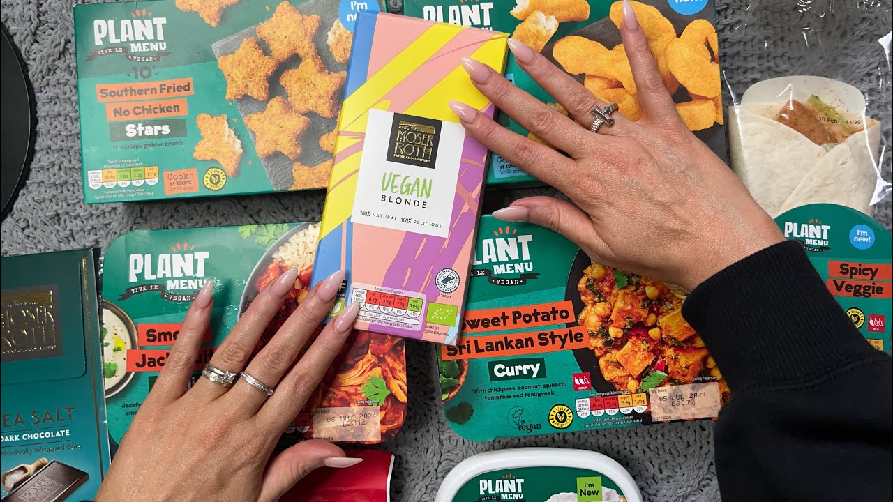 ASMR tracing and tapping on packaging - Aldi grocery haul ✨ (with close whispers)