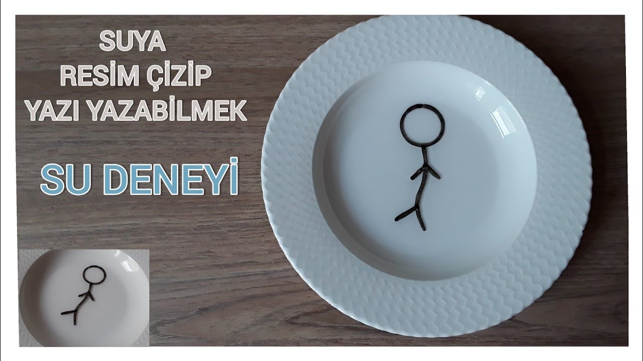 Suyun Üstüne Resim Çizebilmek ve Yazı Yazabilmek | Sihirli kalem / Yüzen Çöp Adam