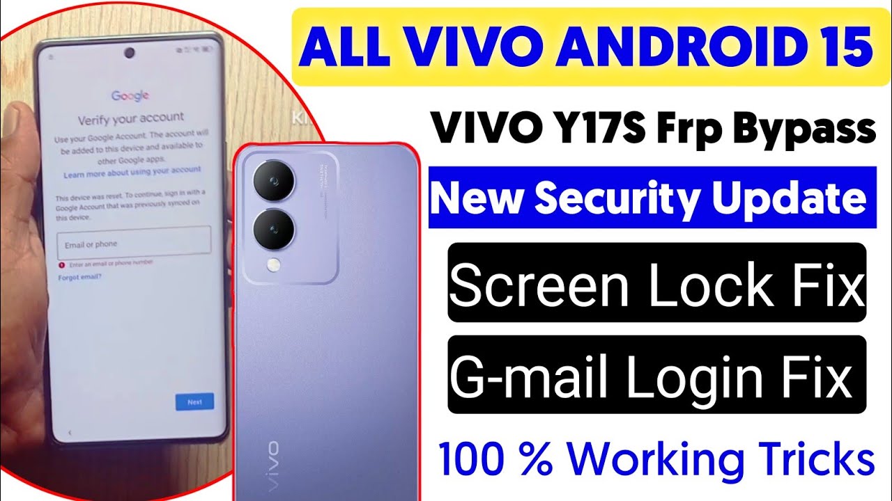 VIVO Android 15 FRP Bypass Gmail Login Fix | VIVO Y17S Frp Bypass New Security Update 2025