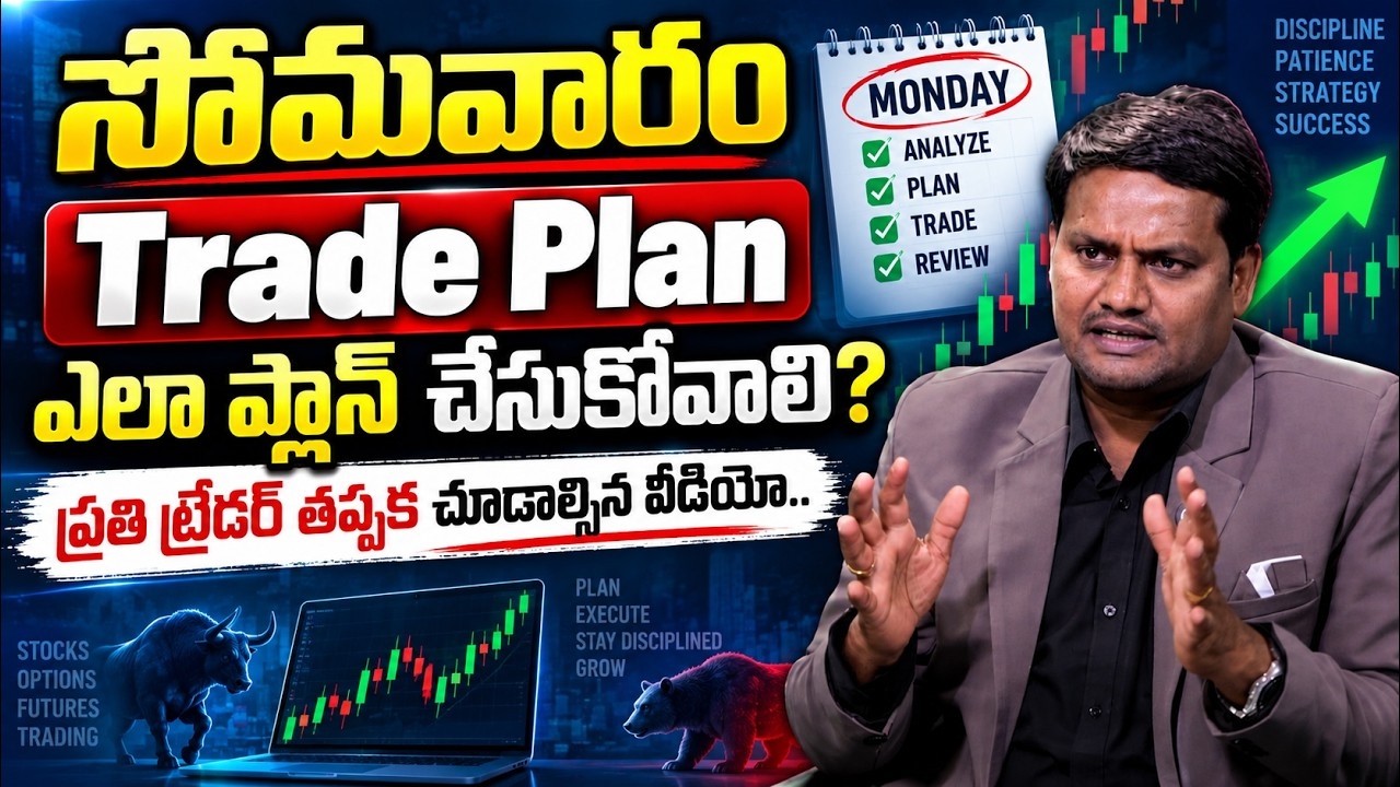 Monday Trade Plan in Telugu | Best trading strategy in stock market 2026 #stockmarkettrading #money