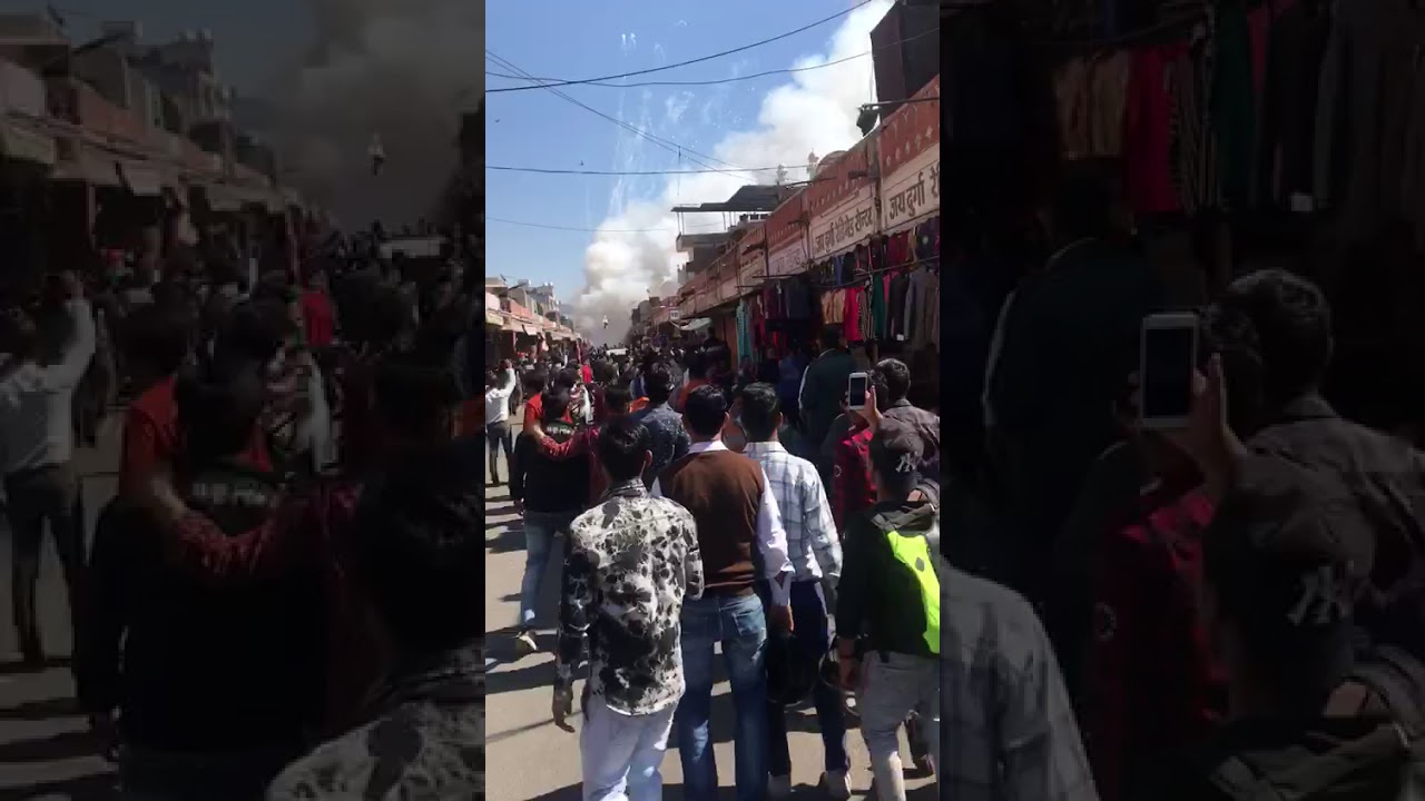 Fire in patakha shop, indra bazar, Jaipur